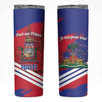 Port-au-Prince Haiti Skinny Tumbler Potoprens Coat of arms Grunge Vibes