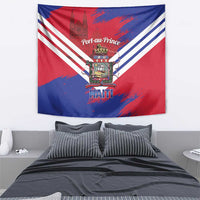 Port-au-Prince Haiti Tapestry Potoprens Coat of arms Grunge Vibes