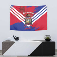 Port-au-Prince Haiti Tapestry Potoprens Coat of arms Grunge Vibes