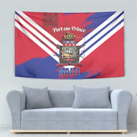 Port-au-Prince Haiti Tapestry Potoprens Coat of arms Grunge Vibes