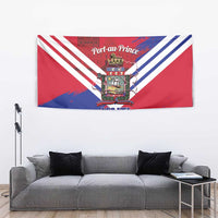 Port-au-Prince Haiti Tapestry Potoprens Coat of arms Grunge Vibes