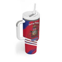 Port-au-Prince Haiti Tumbler With Handle Potoprens Coat of arms Grunge Vibes