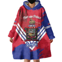 Port-au-Prince Haiti Wearable Blanket Hoodie Potoprens Coat of arms Grunge Vibes