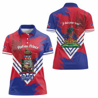 Port-au-Prince Haiti Women Polo Shirt Potoprens Coat of arms Grunge Vibes