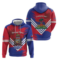 Port-au-Prince Haiti Zip Hoodie Potoprens Coat of arms Grunge Vibes