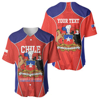 Personalized Chile Independence Day Baseball Jersey Fiestas Patrias Coat Of Arms Style