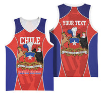 Personalized Chile Independence Day Basketball Jersey Fiestas Patrias Coat Of Arms Style