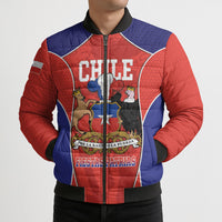 Personalized Chile Independence Day Bomber Puffer Jacket Fiestas Patrias Coat Of Arms Style
