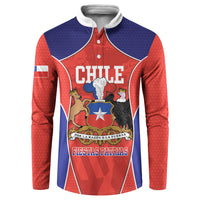 Personalized Chile Independence Day Button Sweatshirt Fiestas Patrias Coat Of Arms Style