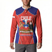 Personalized Chile Independence Day Button Sweatshirt Fiestas Patrias Coat Of Arms Style