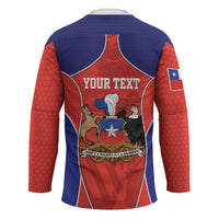 Personalized Chile Independence Day Hockey Jersey Fiestas Patrias Coat Of Arms Style