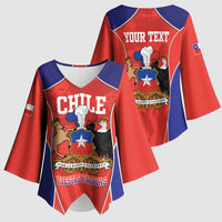 Personalized Chile Independence Day Kimono Sleeve Blouse Fiestas Patrias Coat Of Arms Style