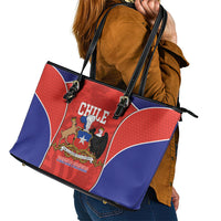 Chile Independence Day Leather Tote Bag Fiestas Patrias Coat Of Arms Style