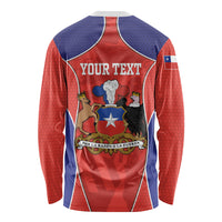 Personalized Chile Independence Day Long Sleeve Shirt Fiestas Patrias Coat Of Arms Style