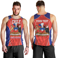 Personalized Chile Independence Day Men Tank Top Fiestas Patrias Coat Of Arms Style