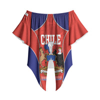 Personalized Chile Independence Day Off Shoulder Wrap Waist Top Fiestas Patrias Coat Of Arms Style