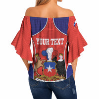 Personalized Chile Independence Day Off Shoulder Wrap Waist Top Fiestas Patrias Coat Of Arms Style