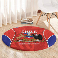 Chile Independence Day Round Carpet Fiestas Patrias Coat Of Arms Style