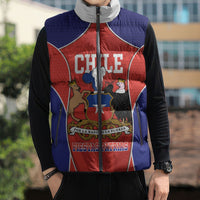 Personalized Chile Independence Day Sleeveless Puffer Jacket Fiestas Patrias Coat Of Arms Style
