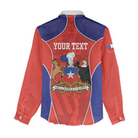 Personalized Chile Independence Day Women Casual Shirt Fiestas Patrias Coat Of Arms Style