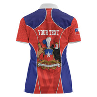 Personalized Chile Independence Day Women Polo Shirt Fiestas Patrias Coat Of Arms Style