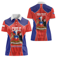 Personalized Chile Independence Day Women Polo Shirt Fiestas Patrias Coat Of Arms Style
