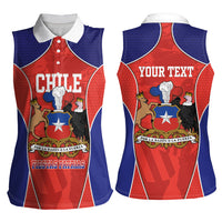 Personalized Chile Independence Day Women Sleeveless Polo Shirt Fiestas Patrias Coat Of Arms Style