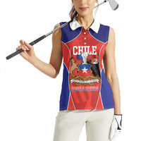 Personalized Chile Independence Day Women Sleeveless Polo Shirt Fiestas Patrias Coat Of Arms Style