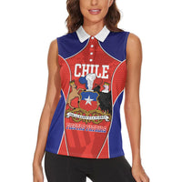 Personalized Chile Independence Day Women Sleeveless Polo Shirt Fiestas Patrias Coat Of Arms Style