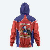 Personalized Chile Independence Day Zip Hoodie Fiestas Patrias Coat Of Arms Style