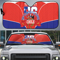 Personalized Chile Independence Day Auto Sun Shade Chilean Code 56 Copihue Flowers