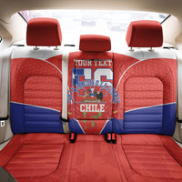 Personalized Chile Independence Day Back Car Seat Cover Chilean Code 56 Copihue Flowers