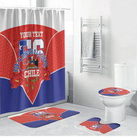Personalized Chile Independence Day Bathroom Set Chilean Code 56 Copihue Flowers