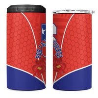 Chile Independence Day 4 in 1 Can Cooler Tumbler Chilean Code 56 Copihue Flowers