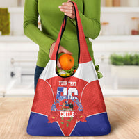 Personalized Chile Independence Day Grocery Bag Chilean Code 56 Copihue Flowers