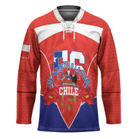 Personalized Chile Independence Day Hockey Jersey Chilean Code 56 Copihue Flowers