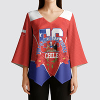 Personalized Chile Independence Day Kimono Sleeve Blouse Chilean Code 56 Copihue Flowers