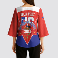 Personalized Chile Independence Day Kimono Sleeve Blouse Chilean Code 56 Copihue Flowers