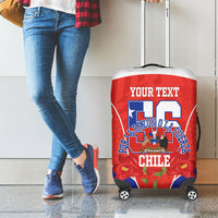 Personalized Chile Independence Day Luggage Cover Chilean Code 56 Copihue Flowers