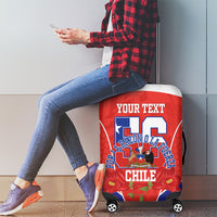 Personalized Chile Independence Day Luggage Cover Chilean Code 56 Copihue Flowers