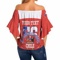 Personalized Chile Independence Day Off Shoulder Wrap Waist Top Chilean Code 56 Copihue Flowers