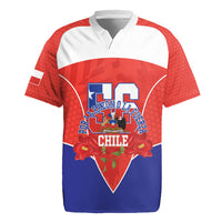 Personalized Chile Independence Day Rugby Jersey Chilean Code 56 Copihue Flowers