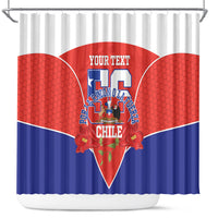 Personalized Chile Independence Day Shower Curtain Chilean Code 56 Copihue Flowers