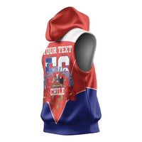 Personalized Chile Independence Day Sleeveless Hoodie Chilean Code 56 Copihue Flowers
