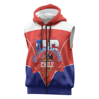 Personalized Chile Independence Day Sleeveless Zip Hoodie Chilean Code 56 Copihue Flowers