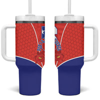 Chile Independence Day Tumbler With Handle Chilean Code 56 Copihue Flowers