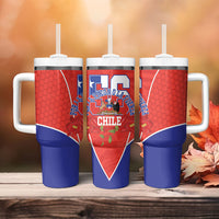 Chile Independence Day Tumbler With Handle Chilean Code 56 Copihue Flowers