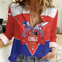 Personalized Chile Independence Day Women Casual Shirt Chilean Code 56 Copihue Flowers