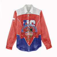 Personalized Chile Independence Day Women Casual Shirt Chilean Code 56 Copihue Flowers