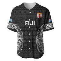 Fiji Rugby Baseball Jersey 2023 Fijian Tapa Pattern World Cup Black - Wonder Print Shop